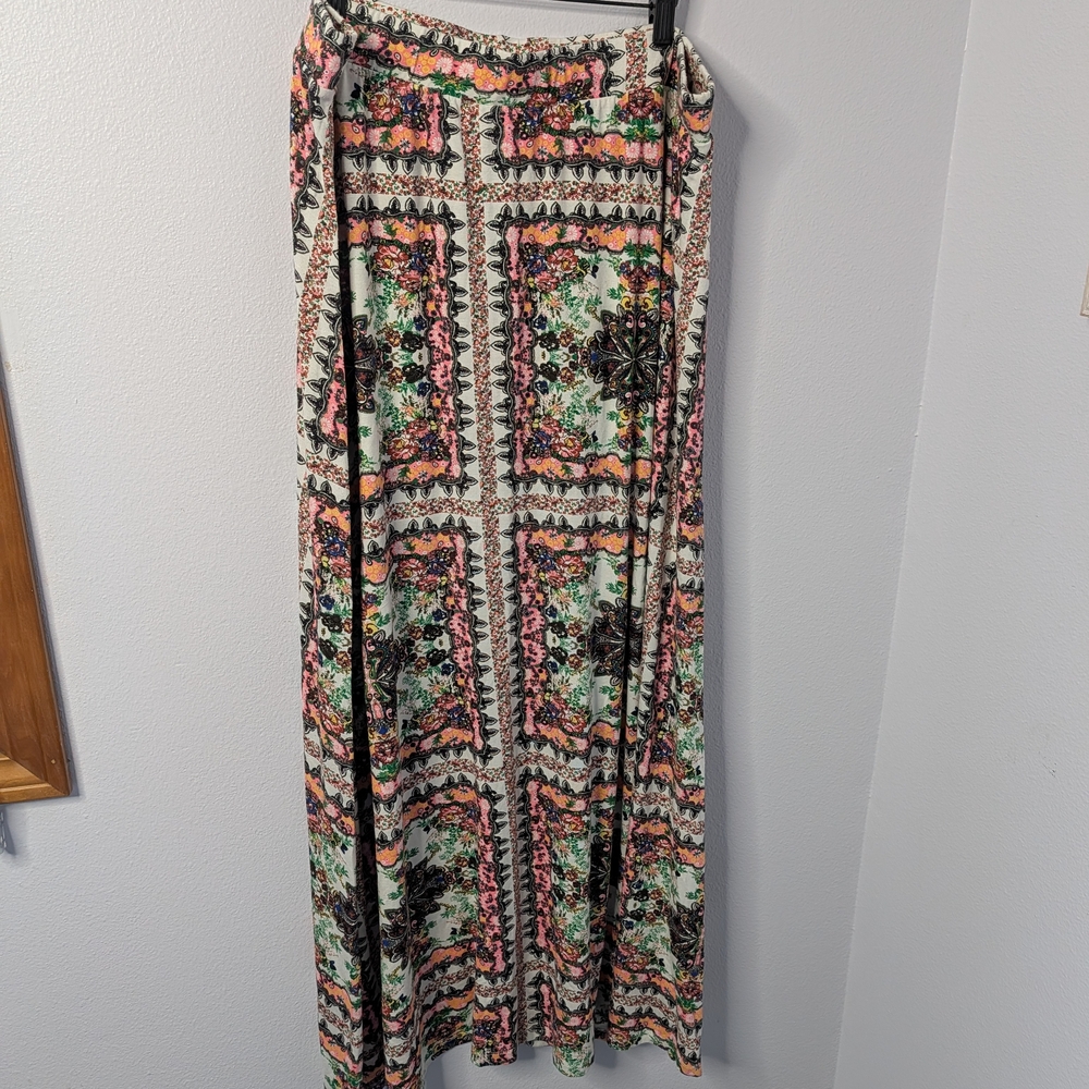 Davina Plus Size Maxi Skirt 18/20W | Boho Floral Patchwork Print